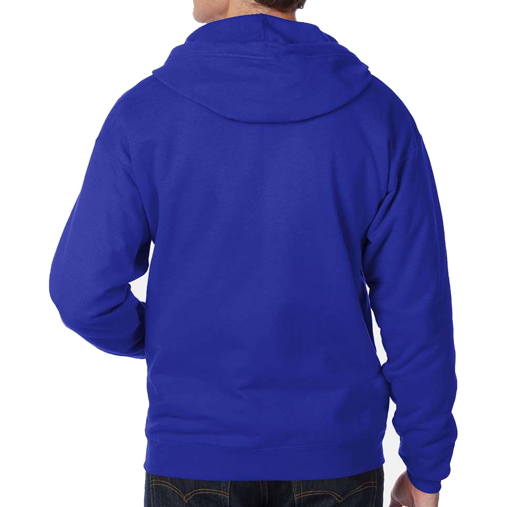 Hanes EcoSmart Full-Zip Hooded Sweatshirt, Soft Fleece Hoodie, Zip-Up Jacket with Pockets, Deep Royal, M