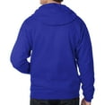 thumbnail image 3 of Hanes EcoSmart Full-Zip Hooded Sweatshirt, Soft Fleece Hoodie, Zip-Up Jacket with Pockets, Deep Royal, M, 3 of 5