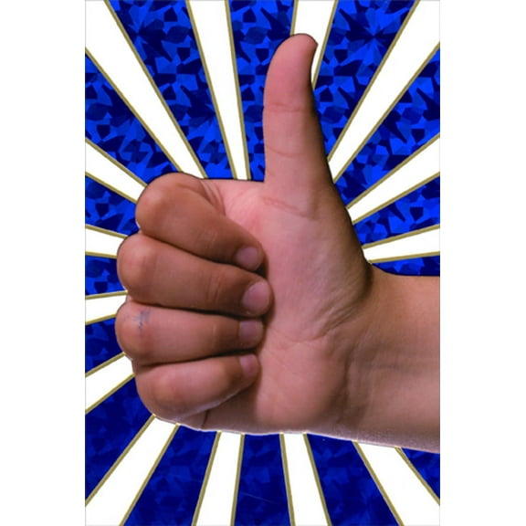 Pictura Thumbs Up on Blue and Gold Foil Bursts Father's Day Card