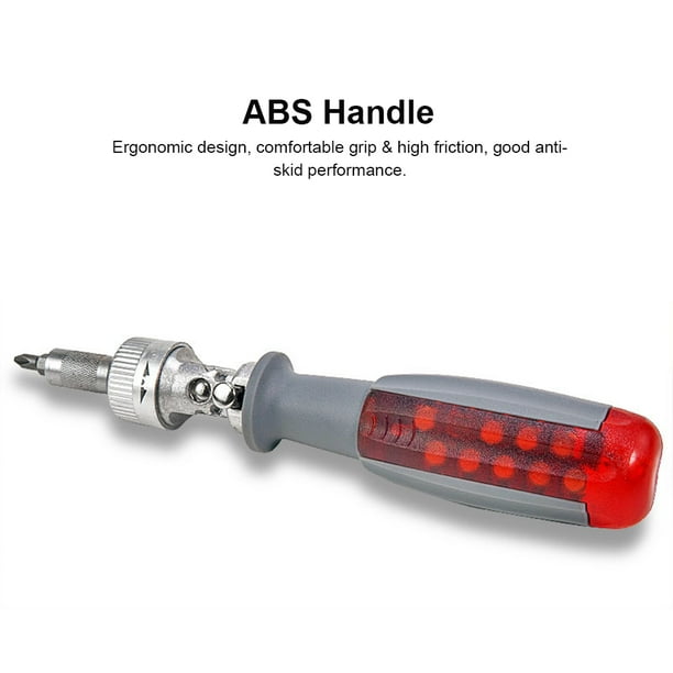 Generic Two Way Ratchet Screwdriver Set with 10 Bits 180 Alloy Elbow Screwdriver 6.35MM Screw Driver