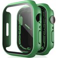 thumbnail image 1 of TAURI Paquete de 2 Estuches Rígidos Compatibles con Apple Watch Series 3/2/1 42mm Protector de Pantalla de Vidrio Templado 9H Incorporado Parachoques Delgado Cubierta Protectora Completa Sensible al T, 1 of 4
