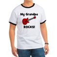 thumbnail image 1 of CafePress - My Grandpa Rocks! (Guitar) - 100% Cotton Ringed T-Shirt, 1 of 1