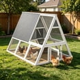thumbnail image 5 of Backyard Weatherproof A-Frame Quail Cage with Galvanized Wire Mesh for 8 Quails, White, 5 of 8