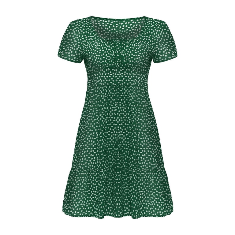 Pntutb Women's O-Neck Fashion Flower Print Casual Mini Beach Style Sexy  Mini Dress Special Offers - Walmart.com