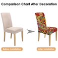 thumbnail image 7 of Decorative Vintage Paisley Bohemian Dining Chair Covers Set of 4 Colorful Floral Ethnic Retro Pattern Washable Polyester Stretch Slipcovers Removable Protector for Farmhouse Dining Room, 7 of 7