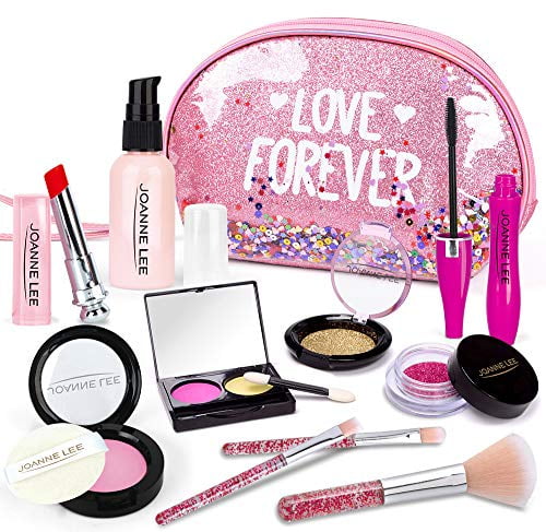 HINZER Kids Makeup Kit for Girls Toddlers Pretend Makeup Set for Kids  Pretend Play Makeup Cosmetic Toy Birthday Gift for Girls Fake Makeup Toy  with Sequin Glitter Bag 