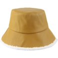thumbnail image 4 of CoCopeaunts Bucket Hat for Women Autumn Winter Faux Leather Lambswool Fleece Warm Basin Hat Fashion Two Side Wear Fisherman Hat, 4 of 8
