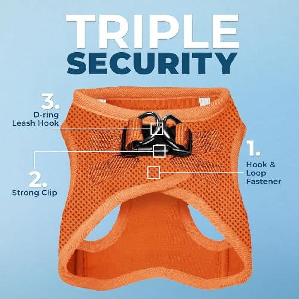 Voyager Step-in Air Dog Harness - All Weather Mesh Step in Vest Harness for Small and Medium Dogs and Cats by Best Pet Supplies - Harness (Orange), XS (Chest: 13-14.5")