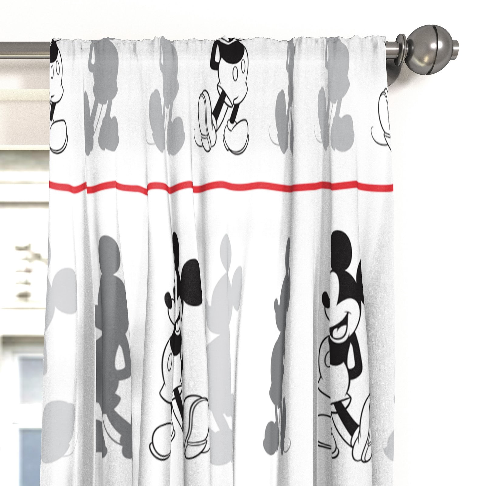 Disney Mickey Mouse Standard Jersey Classic Curtain Set, 2 Panels Included