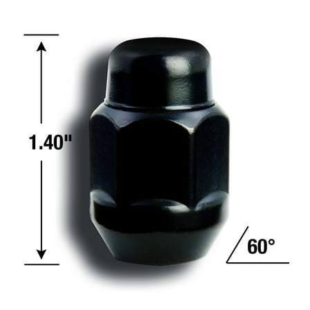 Gorilla Automotive 91177BCB Acorn Bulge Black Chrome Lug Nuts (7/16" Thread