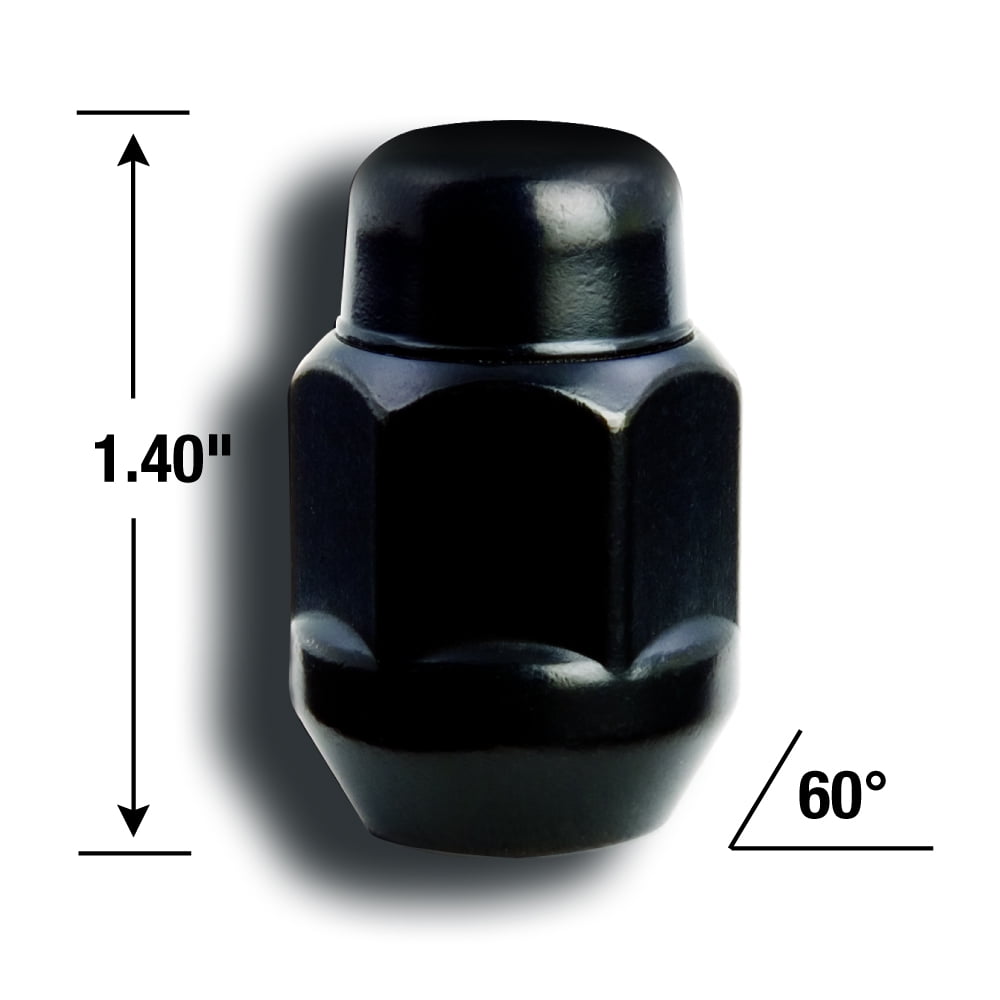 Gorilla Automotive 91177BCB Acorn Bulge Black Chrome Lug Nuts (7/16" Thread