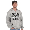 thumbnail image 3 of Worlds Okayest Father Funny Dad Gift Men's Big & Tall Graphic Zip Up Hoodie Brisco Brands 4X, 3 of 5