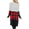 thumbnail image 4 of Munlar Plaid Cardigan Long Sleeve White Lab Coat Christmas Winter Coat for Women, 4 of 7
