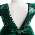 thumbnail image 7 of YWDJ Toddler Girls Net Yarn Sequin Mesh Bow Ruffles Birthday Party Gown Long Dresses Green 3T, 7 of 7