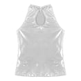 thumbnail image 4 of DPOIS Girls Shiny Sequined Metallic Sleeveless Dance Tank Top, 4 of 5