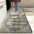 thumbnail image 4 of Findosom Anti Fatigue Kitchen Rug Floor Mats 2Piece Kitchen Runner Rug,Waterproof Non-slip 0.4" Thickness Cushioned Comfort Standing Mat Farmhouse Floor Carpet for Sink,Laundry,18"x30"+18"x47" Brown, 4 of 13