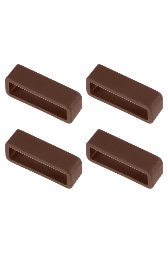 Watch Band Strap Loops Silicone Watch Holder Keeper for 22mm Width Watch Band, Brown 4 Pack