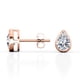 thumbnail image 3 of JeenMata Aros Tipo Botón con Solitario de Moissanita en Forma de Pera de 1 Quilate Engastados en Bisel en Baño de Oro Rosa de 18 K sobre Plata, 3 of 5