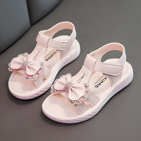 

JLFKNG Fashion Infants Girls Sandals Adorable Solid Colol Opened Toe Girls Flat Sandals With Adjustable Straps Comfy Summer Shoes