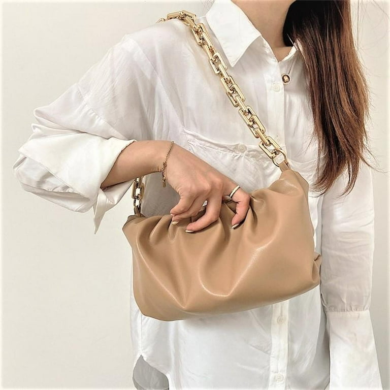 Ruched chain shoulder bag hot sale