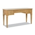 thumbnail image 3 of JTH LUXE Dauphin 55" 3-Drawer Wood Executive Desk Natural Brown Rubber Wood & Veneer, 3 of 10