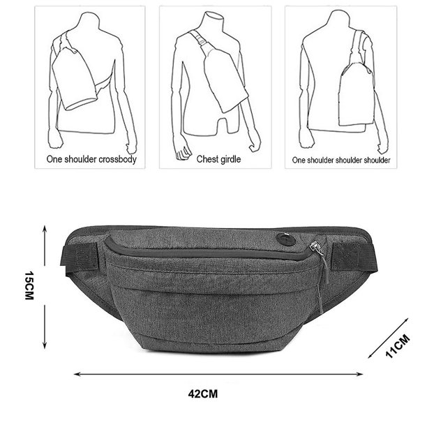 Monedero De Nylon Para Caminar Y Correr Al Aire Libre Monedero Para Correr A Prueba De Salpicaduras De Ocio Multifuncional - Negro
