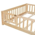 thumbnail image 5 of Miniyam Full Size Toddler Floor Bed with Safety Guardrails, Natural, 5 of 7