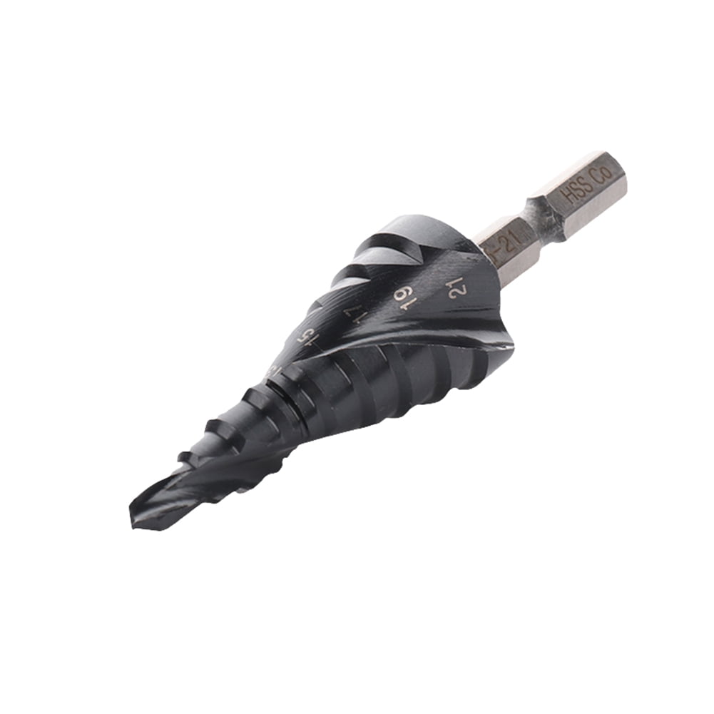 Durable Step Drill Bit Set, 1/4" Hex Shank, Spiral Flute for Metal, Aluminum  More