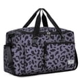 thumbnail image 1 of Bolsa de lona de gimnasio FIORETTO para mujer, color gris leopardo, 37 L de capacidad, 1 of 6