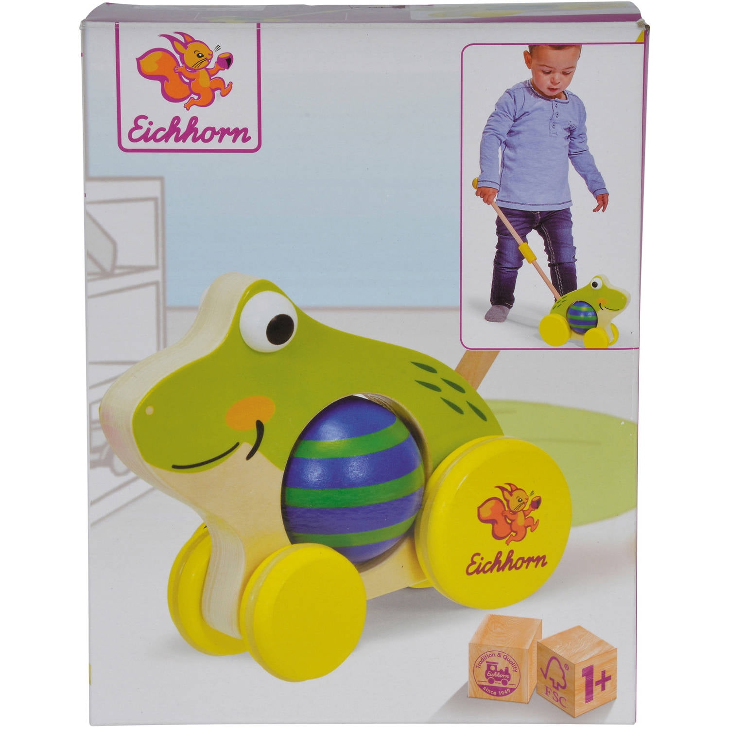 Eichhorn Wooden Push-Along Frog