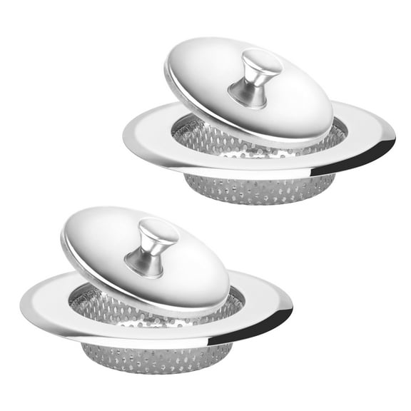 EEEkit Kitchen Sink Strainer, Stainless Steel Drain Strainer with 4.3" Wide Rim and Drain Plug Cover, Food Catcher for Sink