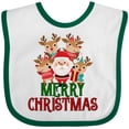 thumbnail image 3 of Inktastic Merry Christmas Santa Reindeer Boys or Girls Baby Bib, 3 of 4