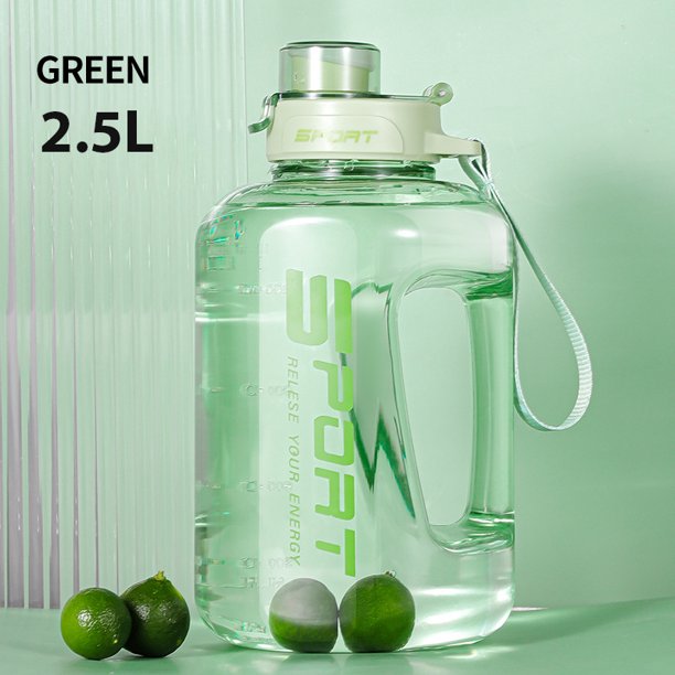 Botella de agua de gran capacidad de 1,7l/2,5l, taza para el vientre grande, botella de agua deportiva, cubo de tonelada, taza espacial de plástico portátil para estudiantes
