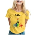 thumbnail image 4 of TSADFHJI Hauts d'Été Boho pour Femmes T-Shirt d'Été à Manches Courtes Col Rond Motif Haut Décontracté TG Vert Clair, 4 of 4