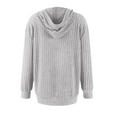 thumbnail image 5 of VISALY Womens Zip Up Hoodies Sweater Jacket Sweaters Long Sleeve Knitted Zip Up Hoodies Ribbed Pullover Loose Casual Sweatshirts with Pocket Comfy Sweaters Tunic Sweater Long Sleeve Sweaters Grey L, 5 of 6