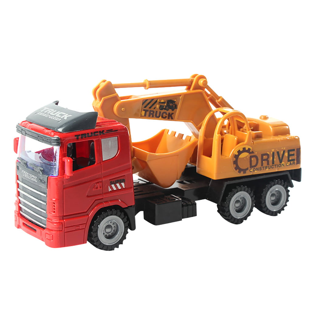 Durable Push & Go Construction Vehicle ABS Car Toys for 2 Year Old Boys BAQSOO Friction Powered Cars for Toddlers