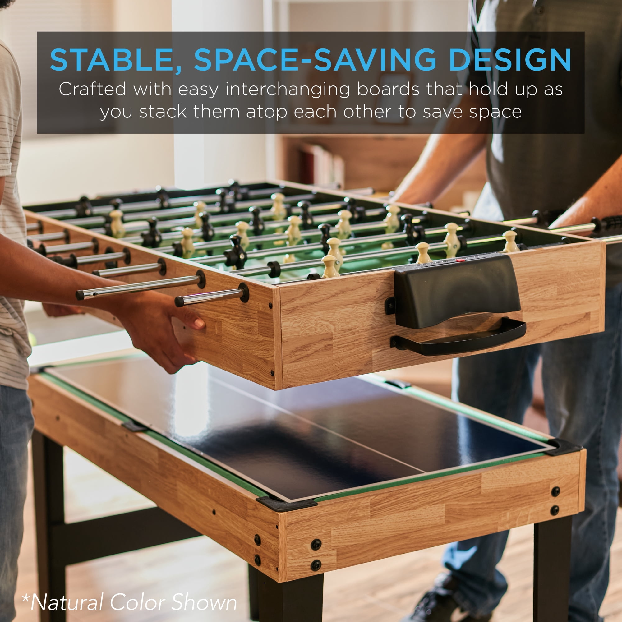 Best Choice Products 2x4ft 10-in-1 Combo Game Table Set w/ Hockey, Foosball, Pool, Shuffleboard, Ping Pong - Blue/White