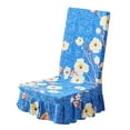 thumbnail image 4 of Abbracc Polyester Cloth Folding Chair Cover Dinning Chair Slipcover for Floral Blue, 4 of 9
