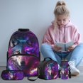 thumbnail image 2 of Bulopur Boys Cool 17 Inch Backpack Set, 4 Piece Galaxy Wolf Print School Bookbag with Lunch Box, Water Bottle Holder and Pencil Case, Kids School Bag for Elementary, 2 of 8