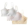 thumbnail image 2 of BLTIBY 3PC Cotton Girls Training Bra Crop Cami Training Bras for Teens with Spaghetti Straps Comfortable Fashion Bralette Yellow 7-13 Years, 2 of 5