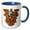 Blue/White, variant on 3drose, Steampunk Monogram Initial W, 11oz Two-tone Red Mug