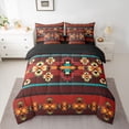 thumbnail image 2 of Feelyou Red Aztec Bedding Comforter Set 7pcs, Hippie Southwestern King Bedding Sets, 2 of 8