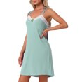 thumbnail image 4 of INSPIRE CHIC Women's Sleeveless Lingerie Lace Nightgown Thigh Length Soild Sleepdress 2XL Green, 4 of 6