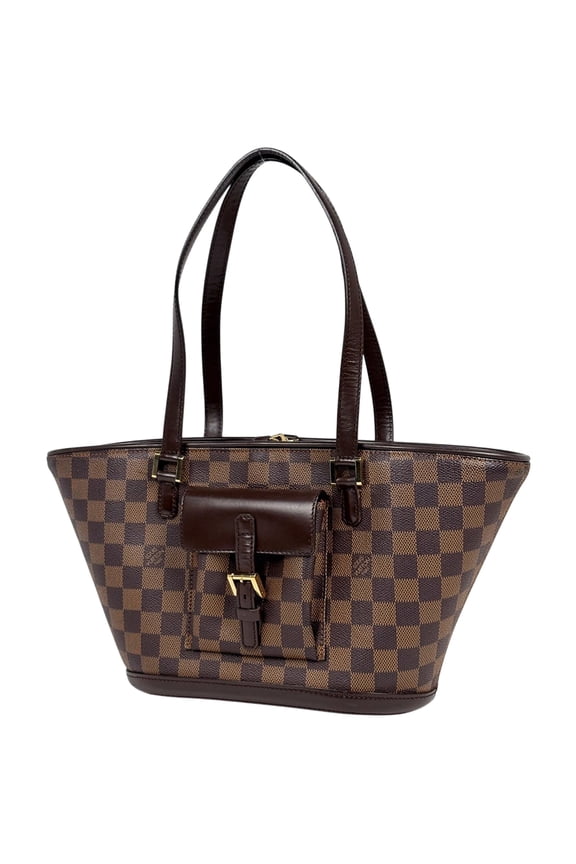 Pre-Owned Louis Vuitton Manosque PM Shoulder Bag, Trapezoid Handbag, Damier Brown, N51121,...