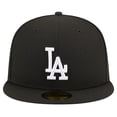 thumbnail image 2 of Men's New Era Black Los Angeles Dodgers Logo 59FIFTY Fitted Hat, 2 of 6