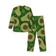 thumbnail image 2 of Kll Big Colorful Avocados Sleepwear Mens Flannel Pajamas,Long Cotton Pj Set, 2 of 9
