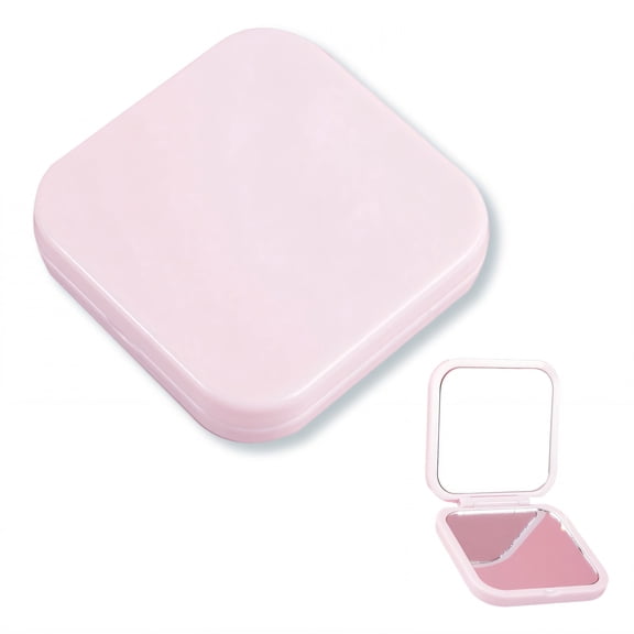 XIBUFE Compact Mirror,Foldable Square Dual Pocket Mirror Convenient,Pink