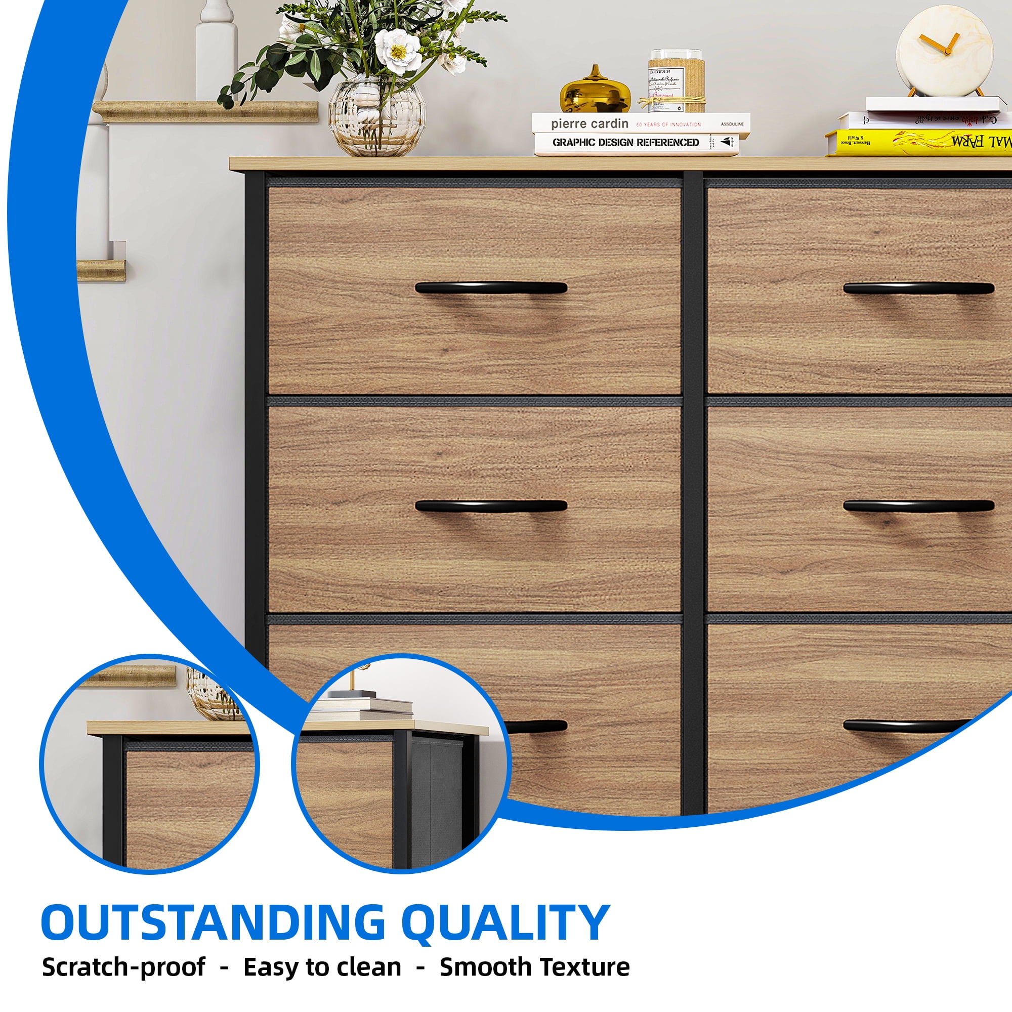 Uforic 8-Drawer Fabric Dresser for Adults, Chest of Drawers Storage Organizer for