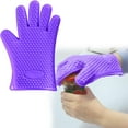 thumbnail image 2 of Under 10 Oven Mitts Silicone Five Finger Gloves Silicone Gloves for Oven Microwave Extraction Super Long Silicone Oven Gloves Heat Pan Pad Heart Pattern, 2 of 9