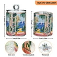 thumbnail image 5 of Yayeee 4 Pack Qtip Holder Bathroom Cotton Swab Canister with Lid Clear Dispenser Set, Seaside Leaves, 5 of 6